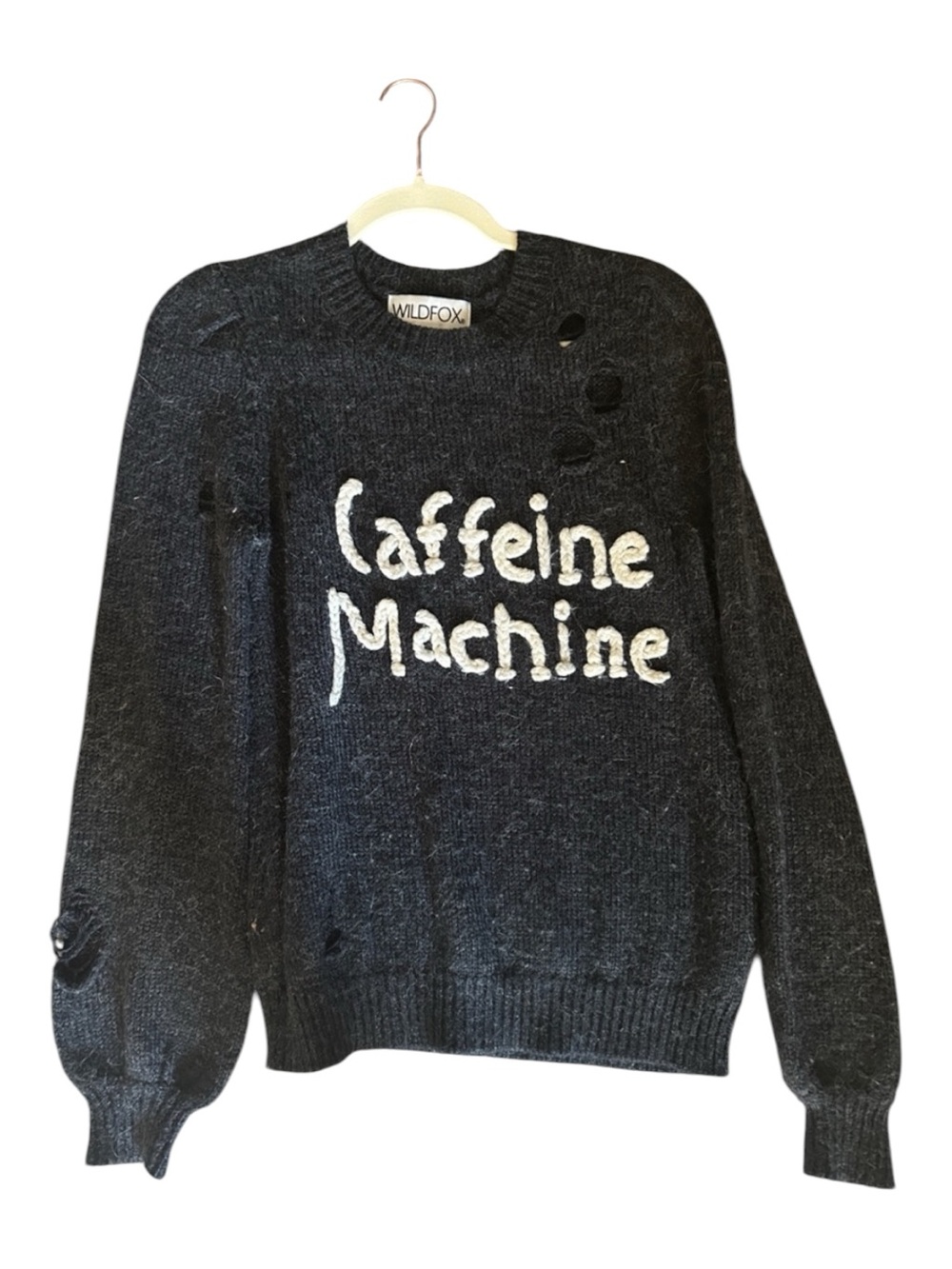 Wildfox Black 'Caffeine Machine' Knit Sweater